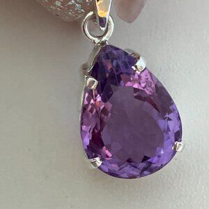 Amethyst Gemstone 925 Sterling Silver Pendant